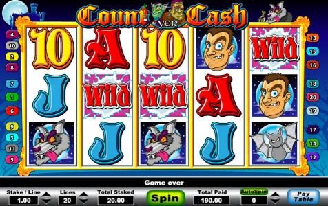 multiple winning paylines triggers a $190 jackpot