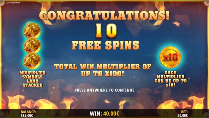 10 Free Spins Awarded