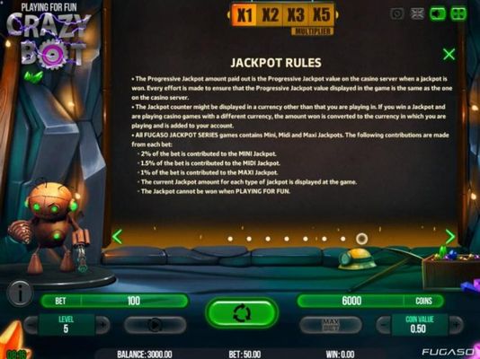 Jackpot Feature Rules - Continued