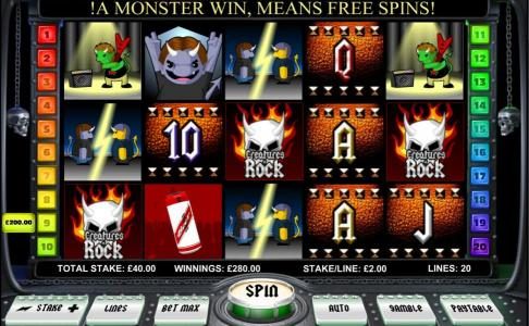 Three scatter symbols triggers free spins feature