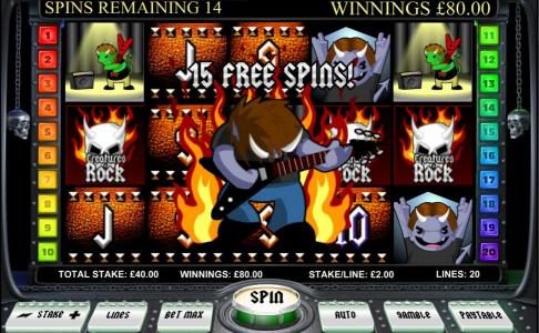 Free Spins can be re-triggered during the free spins bonus feature
