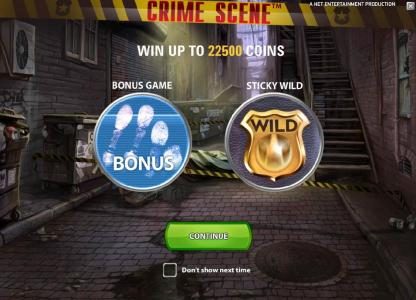 win up to 22500 coins, bonus game and sticky wilds