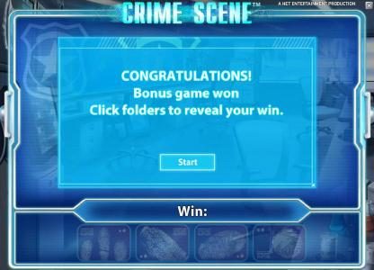 bonus game won - click folders to reveal your win