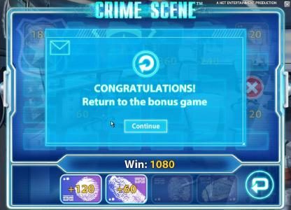 congratulations you get to return to the bonus game
