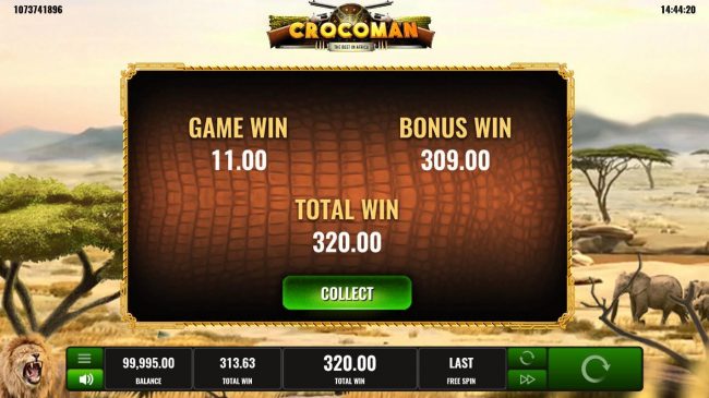 Total Free Games Payout 320 Coins