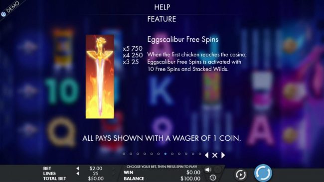 Eggscalibur Free Spins