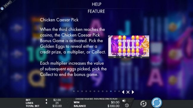 Chicken Caesar Pick Feature Rules