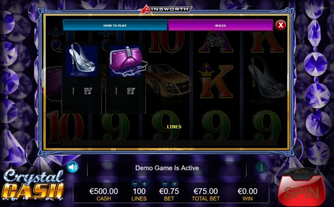 Low value game symbols feature paytable.