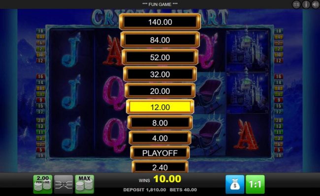 Ladder Gamble Feature Game Board available after every winning spin.