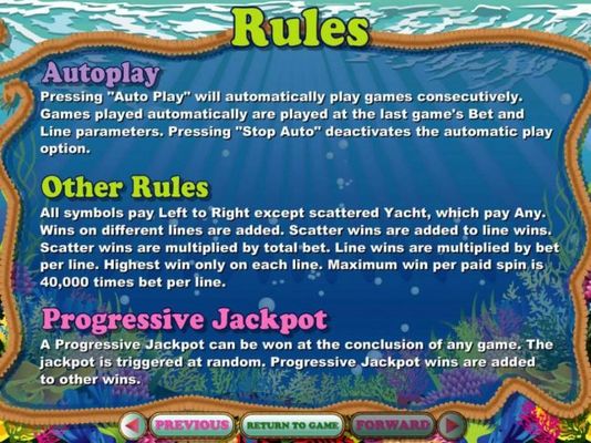 Progressive Jackpot Rules and General Game Rules