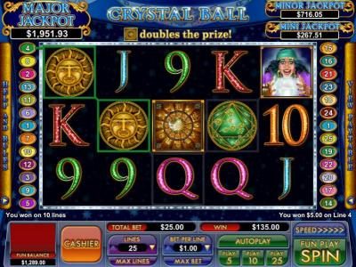 multiple winning paylines triggers a $135 jackpot