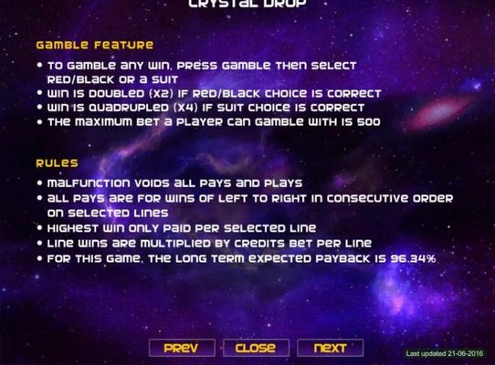 Gamble Feature and General Game Rules.