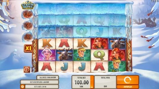 Main game board featuring six reels and 20 paylines with a $20,000 max payout