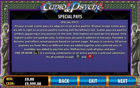 special pays - game rules