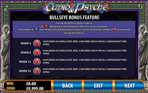bullseye bonus feature - how to play