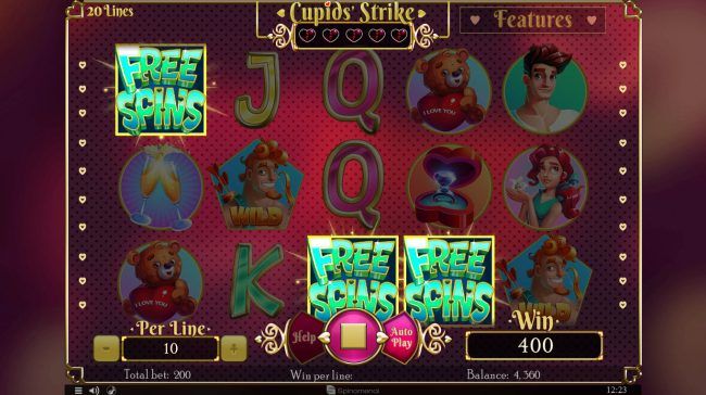 Scatter win triggers the free spins feature