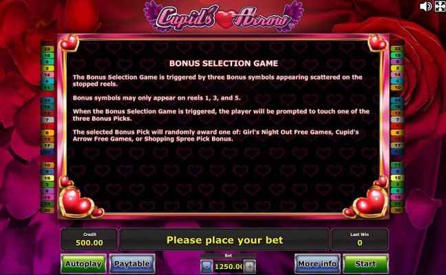 Bonus Selection Game Rules