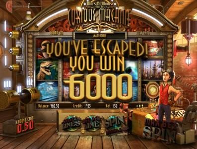 you've escaped! bonus round pays out 6000 credits