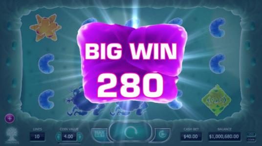 A 280 coin big win is triggered