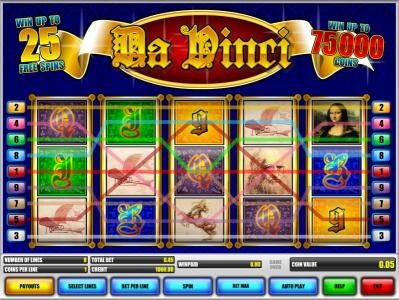 slot game is configured with nine paylines