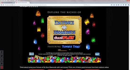 Explore the riches of Davinci Diamonds Dual Play featuring Tumble Thru