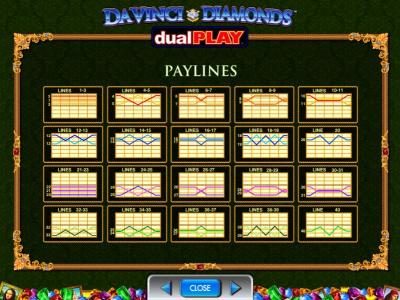 Payline Diagrams 1-40