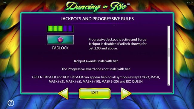 Jackpot and Progressive Rules. - continued