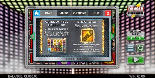 Gates of Hell Free Spins - 7 free spins with sticky wilds.