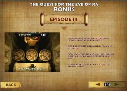 how to play the quest for the eye of ra bonus - episode III