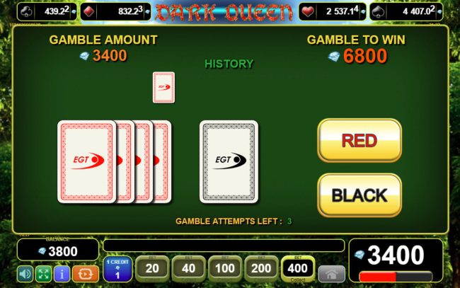 Red or Black Gamble feature