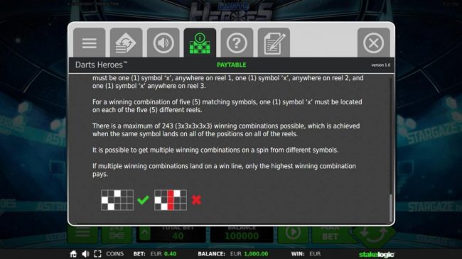 243 Winning Combinations - Rules Continued