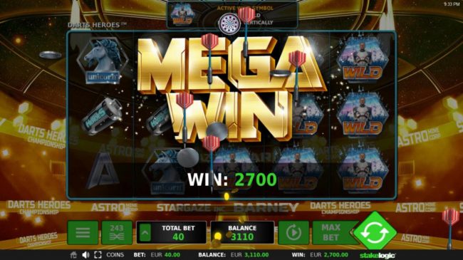 A 2700 coin Mega Win!