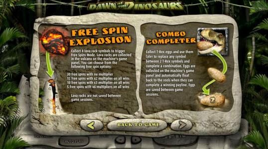 free spin and combo completer rules