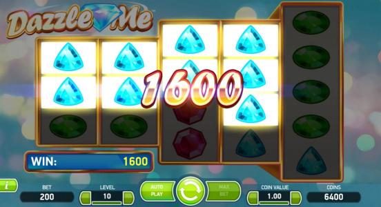 Multiple win lines triggers a 1600 coin jackpot