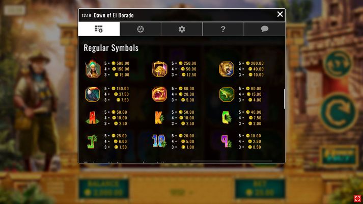 Paytable