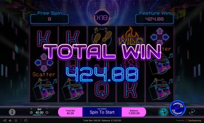 Dancing Fever :: Total free spins payout
