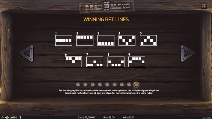 Paylines 1-9