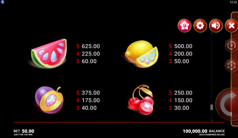 Paytable - Low Value Symbols