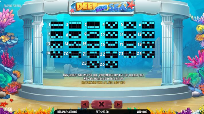 Deep Blue Sea :: Paylines 1-26