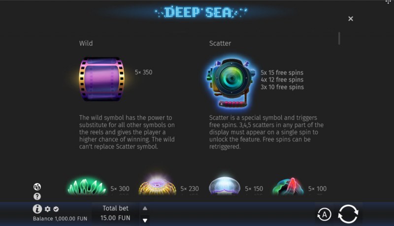 Deep Sea :: Wild and Scatter Rules
