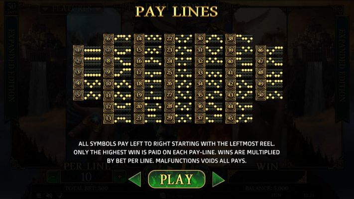 Paylines 1-50