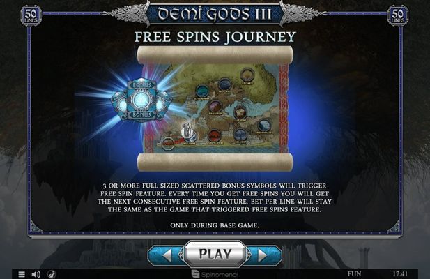 Demi Gods III :: Free Spins Rules