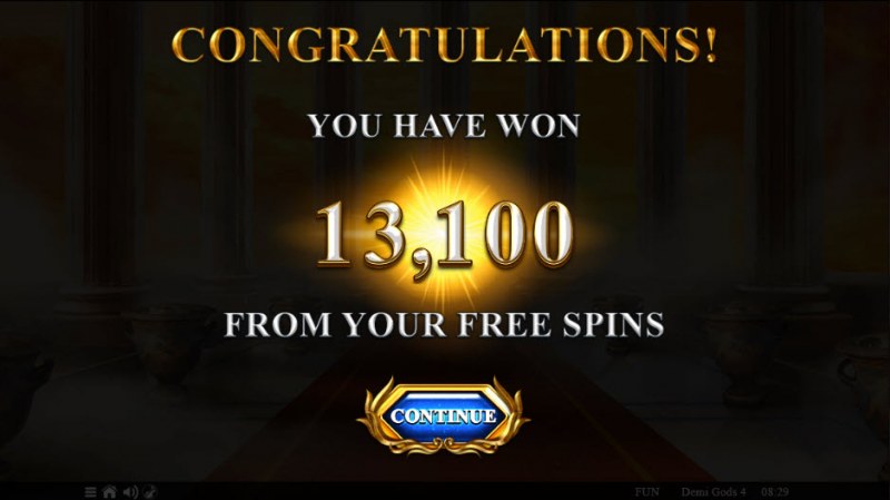 Demi Gods IV :: Total free spins payout