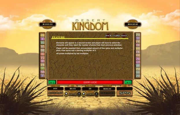 Desert Kingdom :: Feature Rules