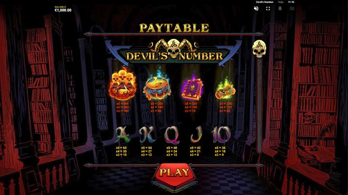 Devil's Number :: Paytable