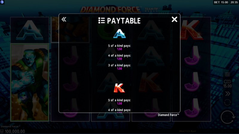 Paytable - Low Value Symbols