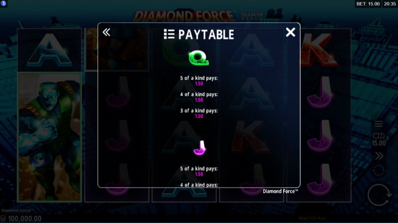 Paytable - Low Value Symbols