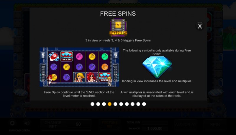 Diamond Geeza :: Free Spin Feature Rules