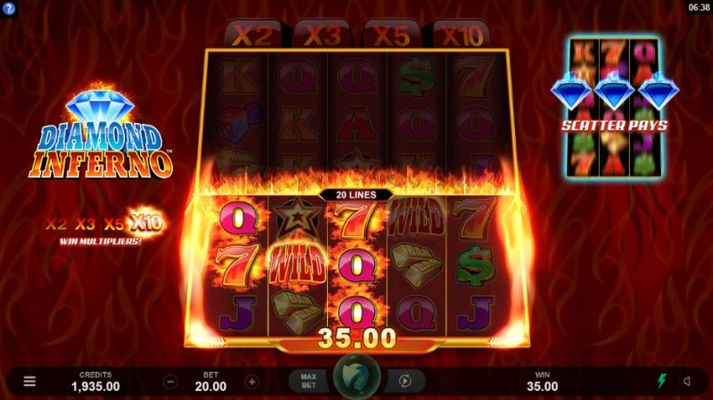 Diamond Inferno :: Multiple winning combinations
