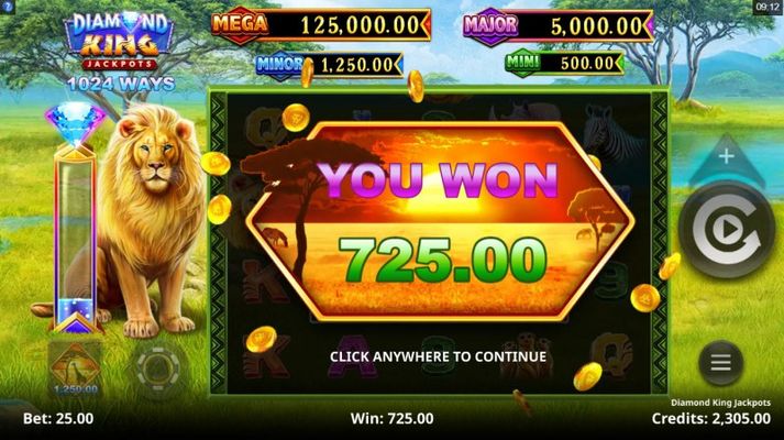 Diamond King Jackpots :: Total Free Spins Payout